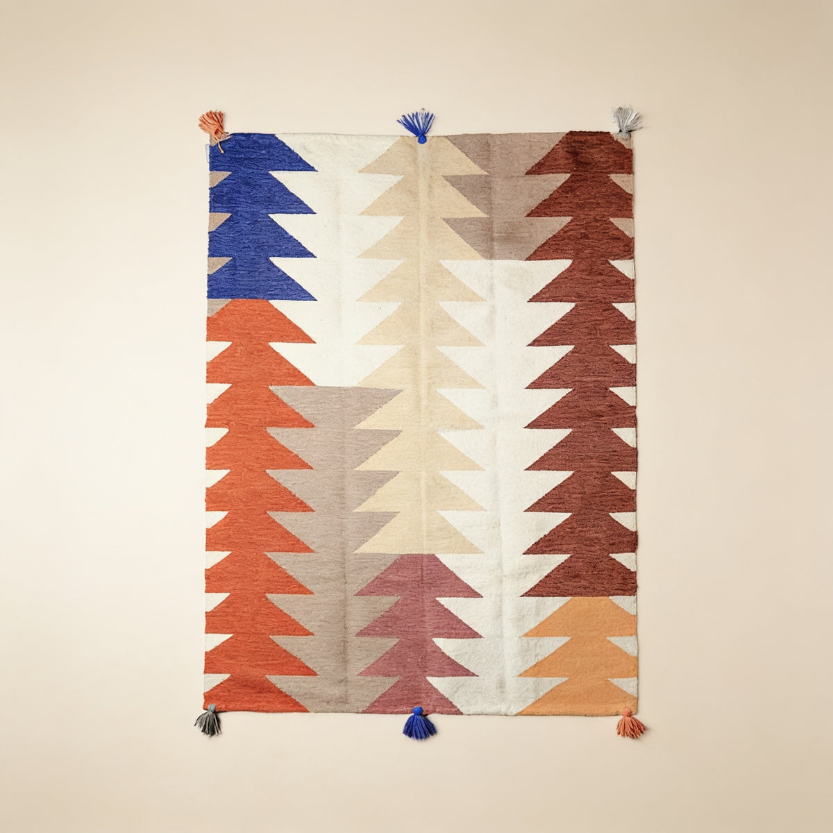 S207 handmade kilim rug studio view