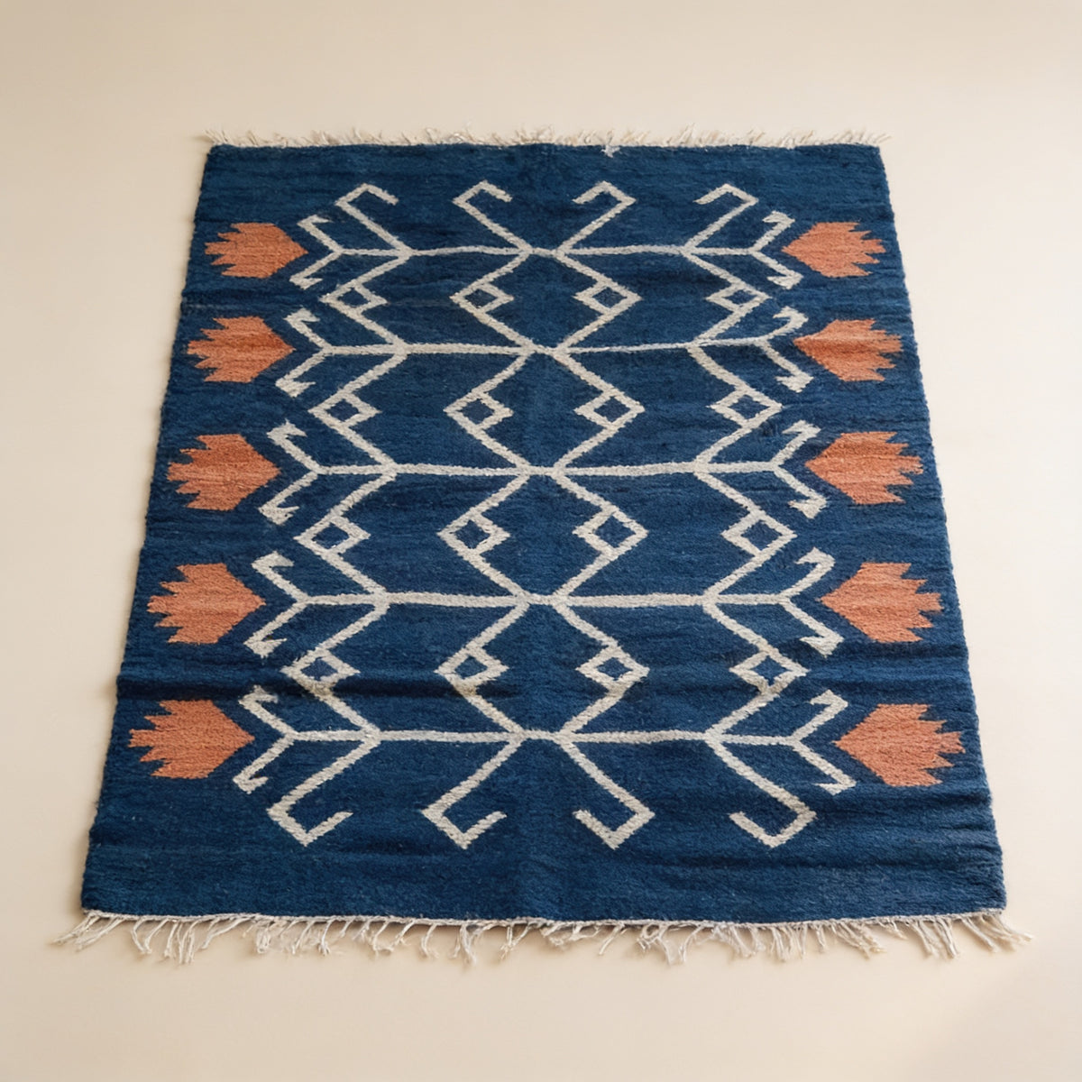 S218 handmade kilim rug studio view