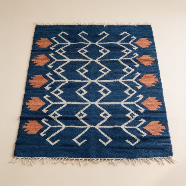 S218 handmade kilim rug studio view