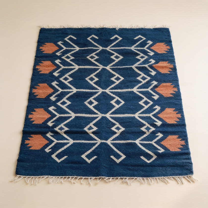 S218 handmade kilim rug studio view