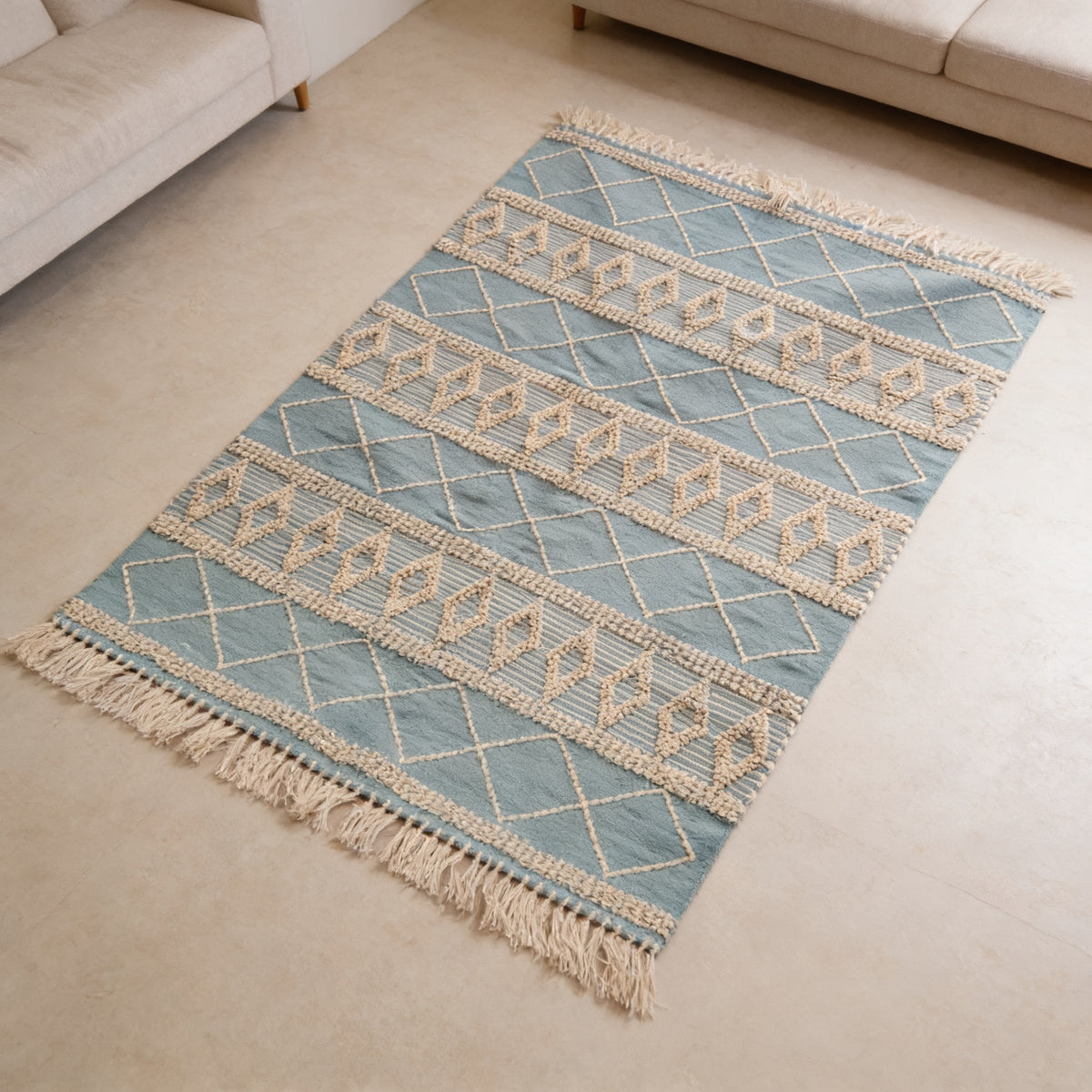 S225 handmade kilim rug lifestyle view