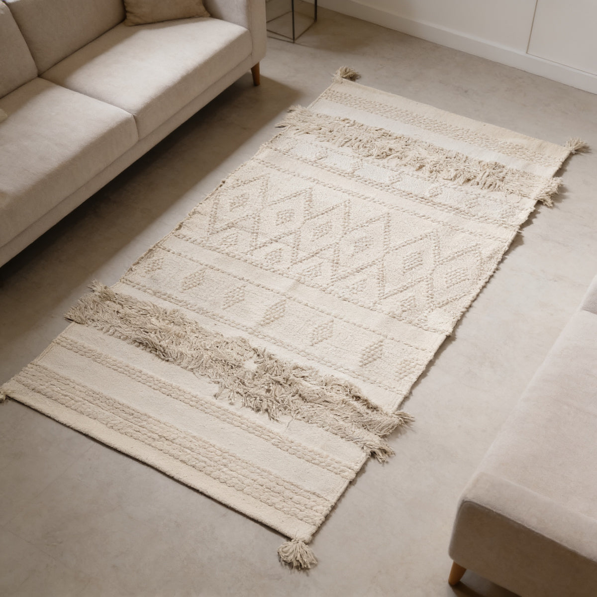 S230 handmade kilim rug lifestyle view