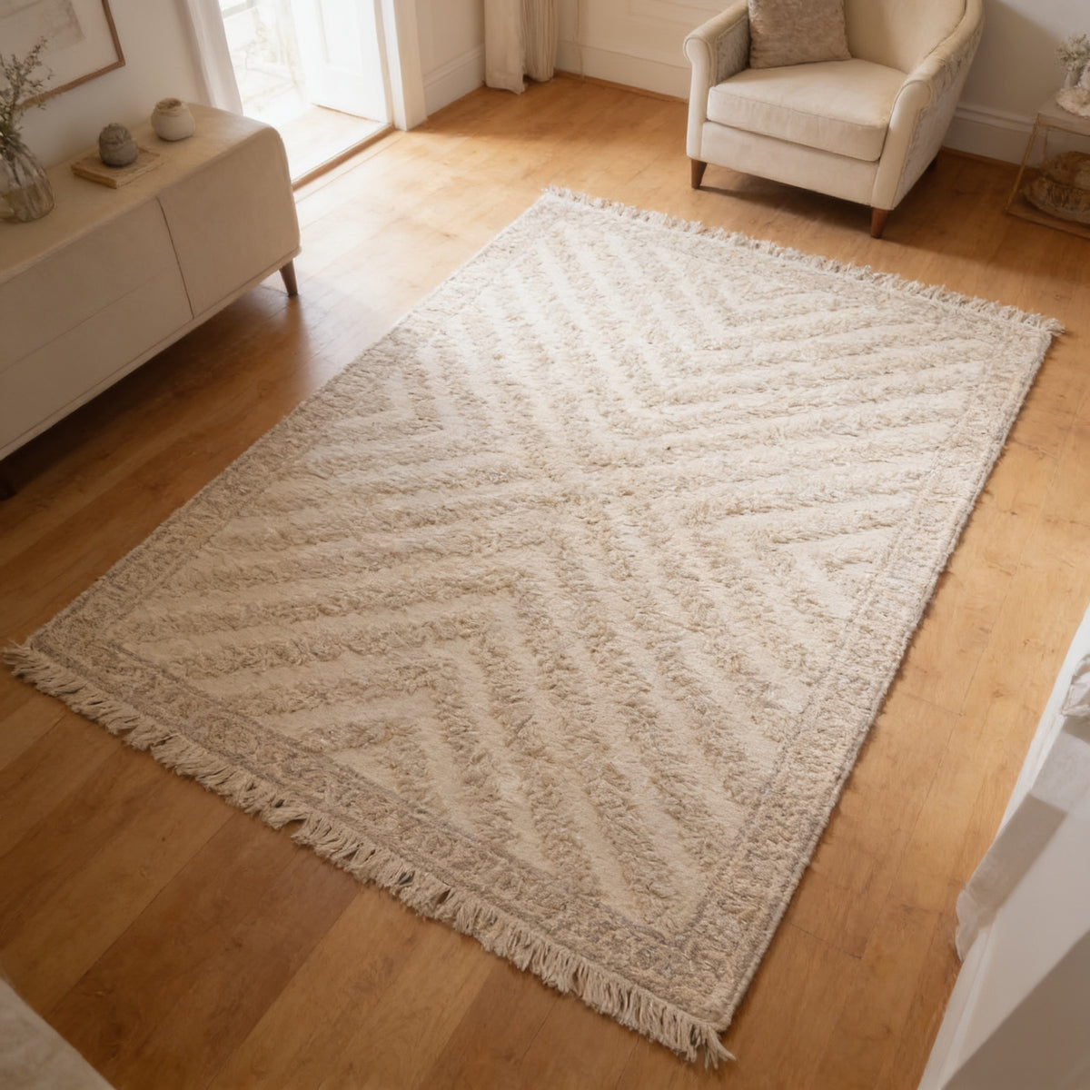 S24 handmade kilim rug — lifestyle view