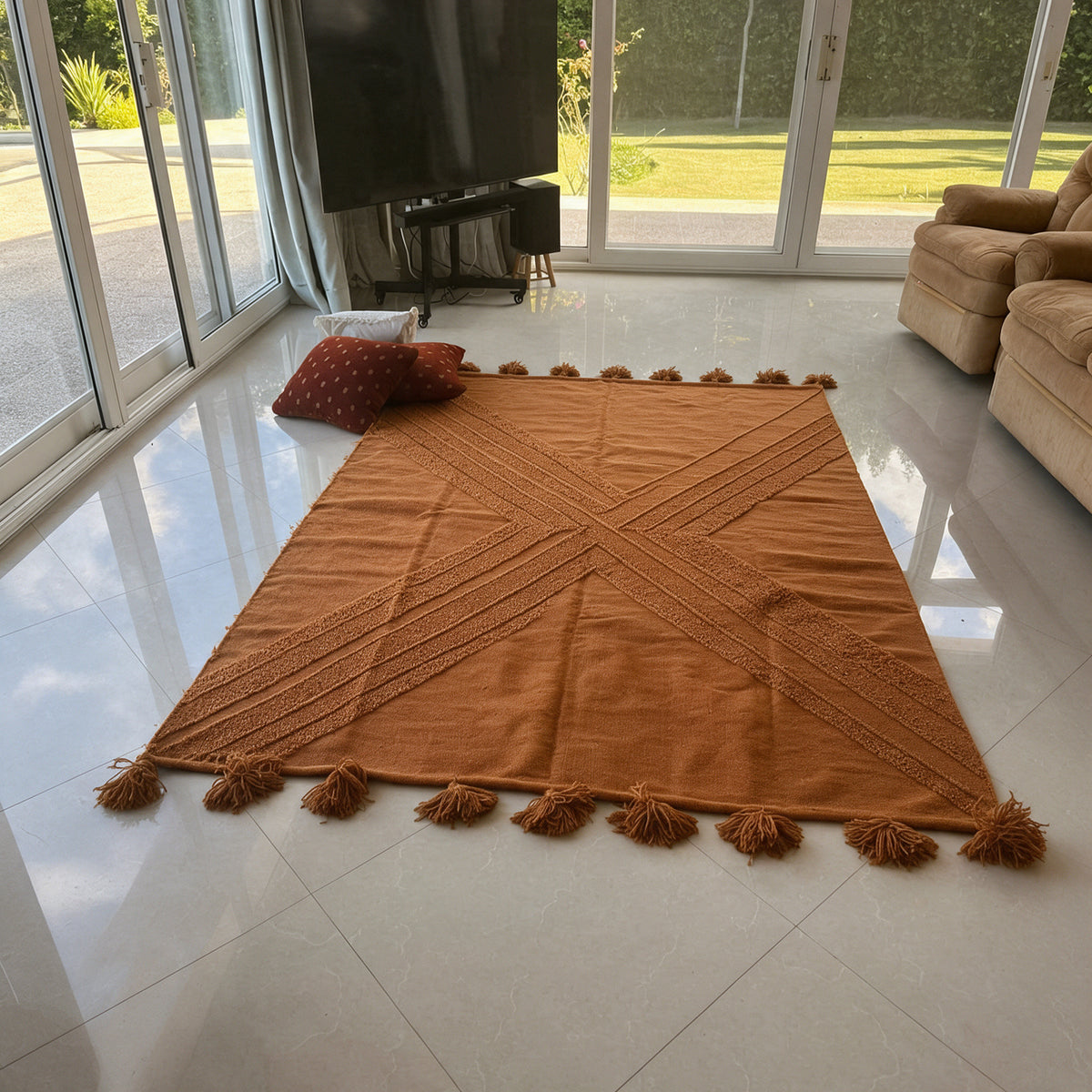 S250 handmade kilim rug lifestyle view