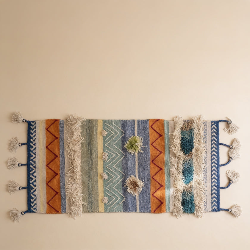 S251 handmade kilim rug studio view