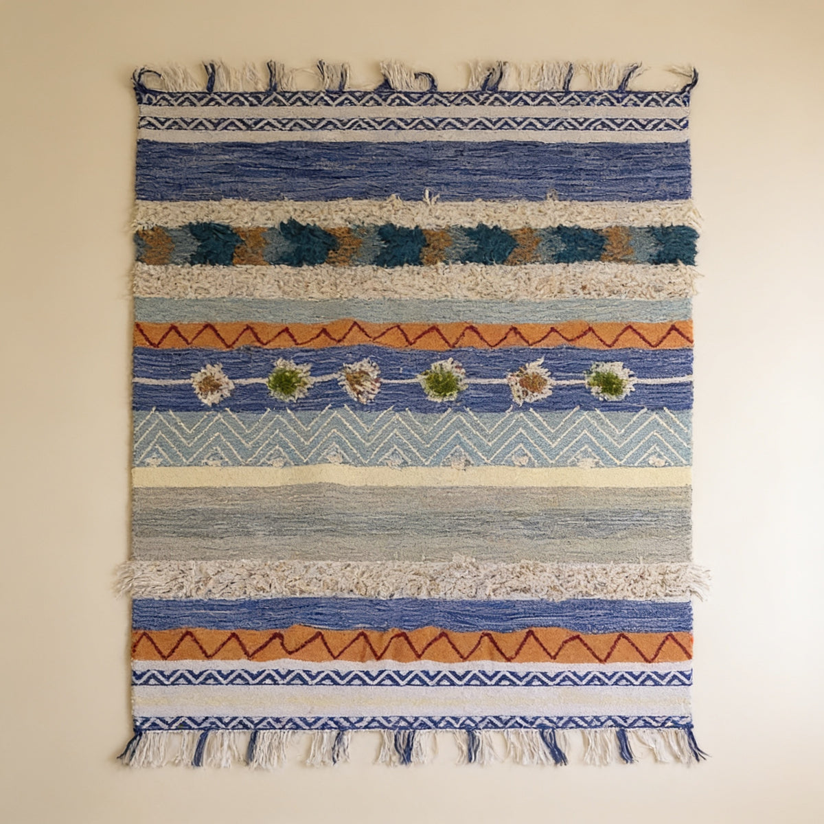 S255 handmade kilim rug studio view