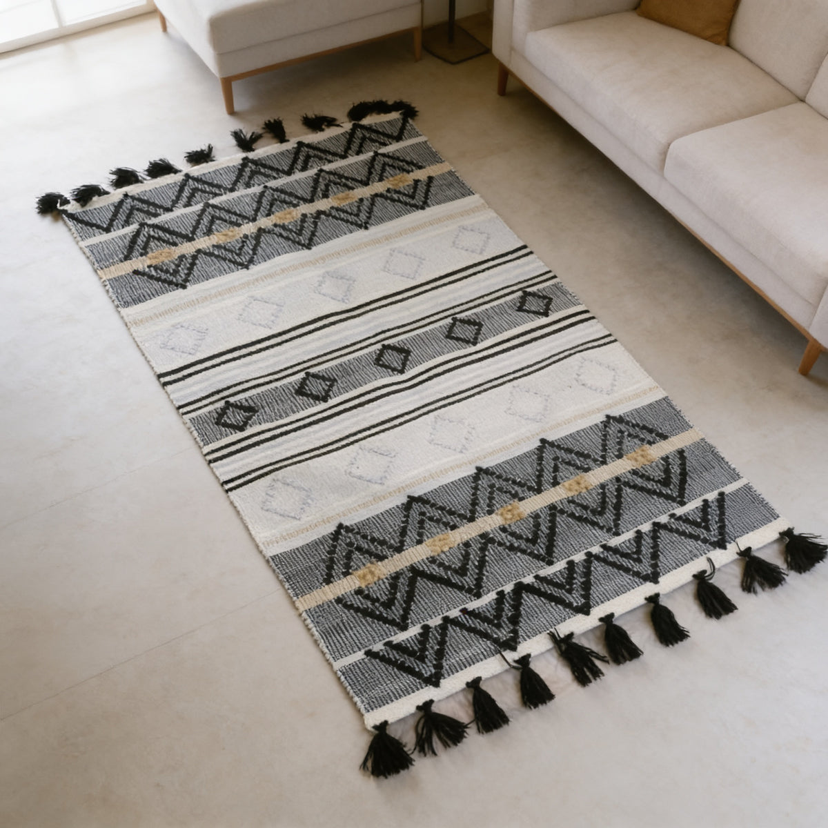 S275 handmade kilim rug lifestyle view