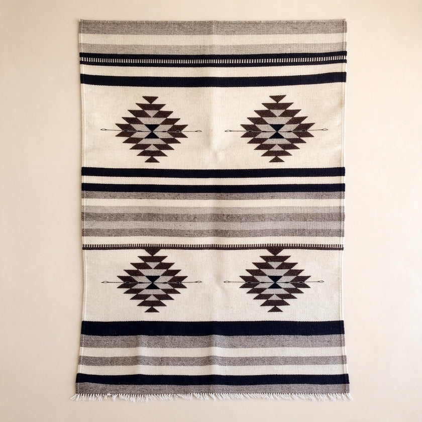 S309 handmade kilim rug studio view