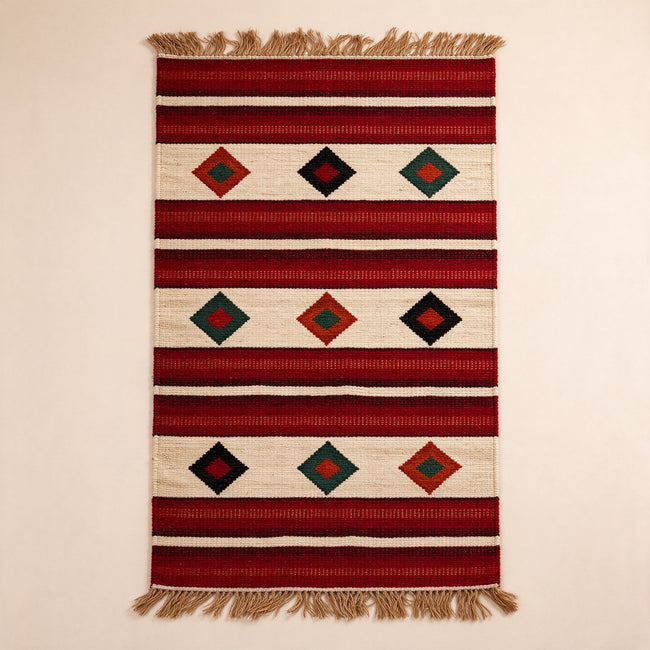 S311 handmade kilim rug studio view