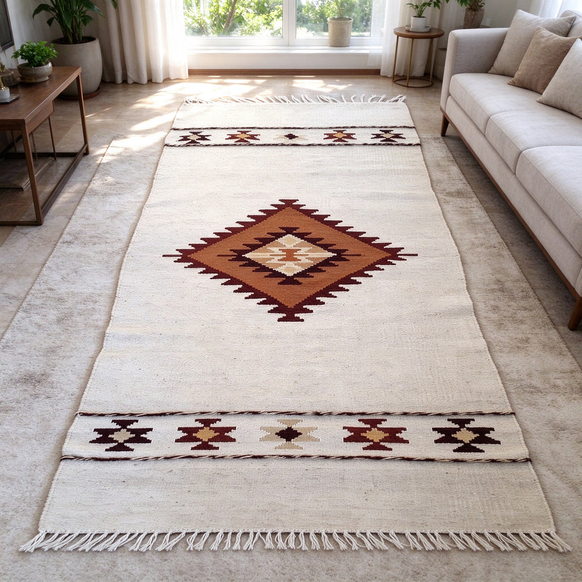 S317 handmade kilim rug lifestyle view