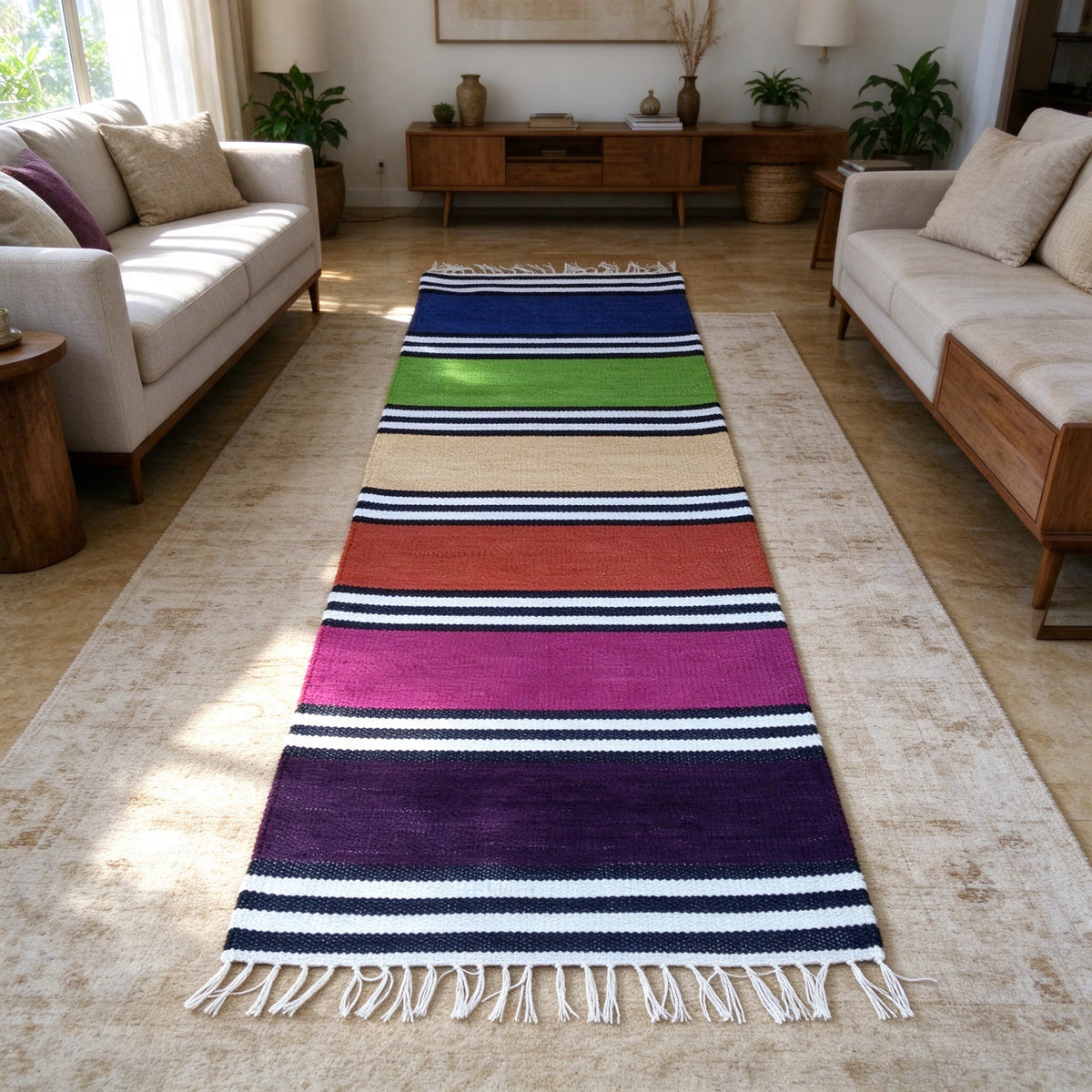 S320 handmade kilim rug lifestyle view