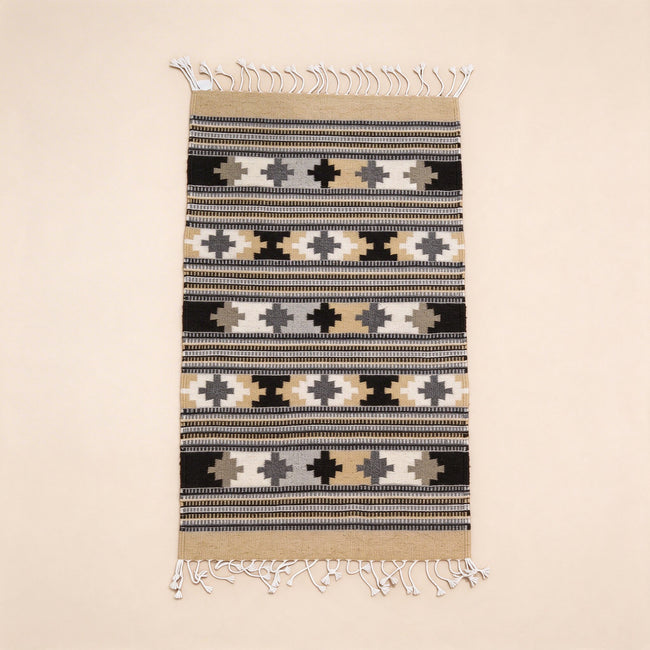 S321 handmade kilim rug studio view