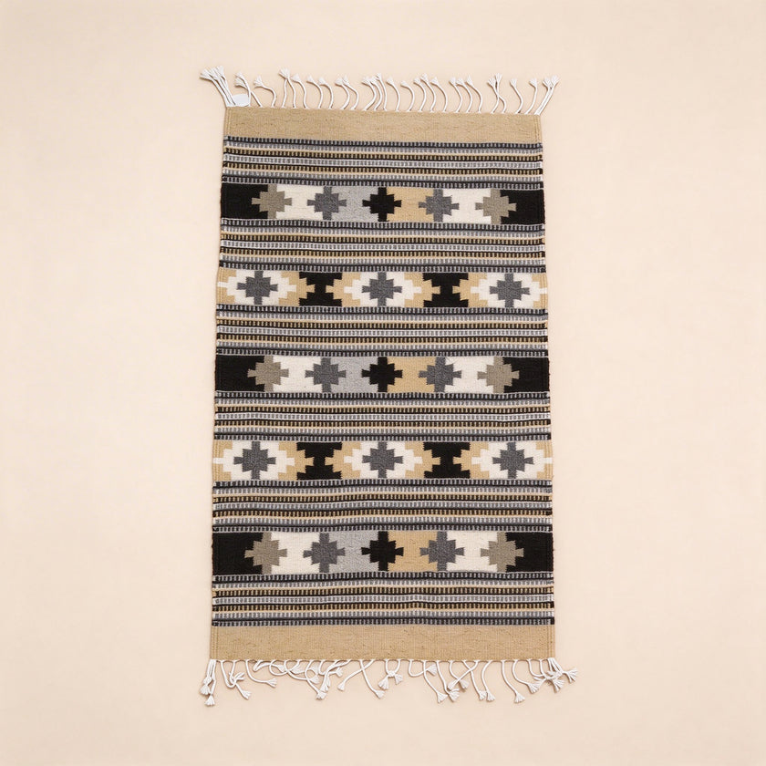 S321 handmade kilim rug studio view