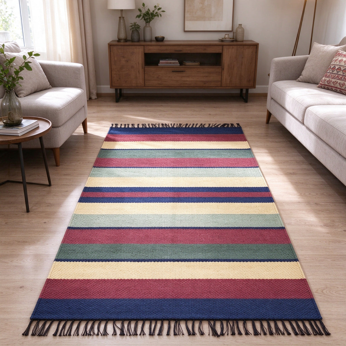 S323 handmade kilim rug lifestyle view