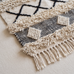 Off-White & Black Handmade Kilim Rug – 150 × 200 cm – S343 — woven texture close-up