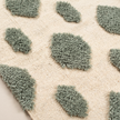 Off-White & Mint Green Handmade Kilim Rug – 150 × 200 cm – S346 — woven texture close-up