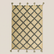 Off-White & Grey Handmade Kilim Rug – 150 × 200 cm – S347 — light beige studio photo