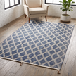 Off-White & Navy Handmade Kilim Rug – 150 × 200 cm – S350 — lifestyle photo
