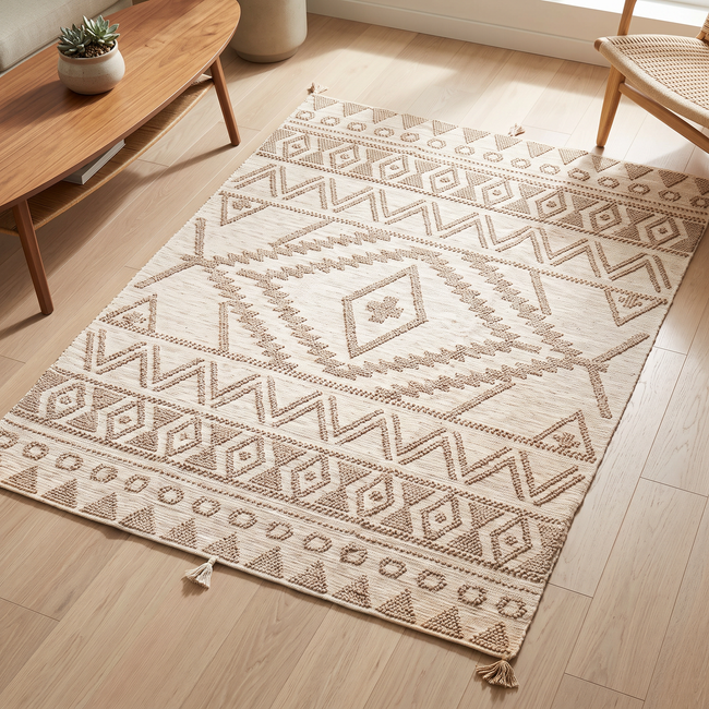 Coffee Handmade Kilim Rug – 150 × 200 cm – S351 — lifestyle photo