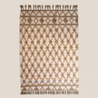 Off-White & Dark Beige Handmade Kilim Rug – 150 × 200 cm – S352 — light beige studio photo