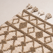 Off-White & Dark Beige Handmade Kilim Rug – 150 × 200 cm – S352 — woven texture close-up