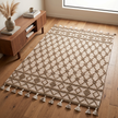 Off-White & Dark Beige Handmade Kilim Rug – 150 × 200 cm – S352 — lifestyle photo