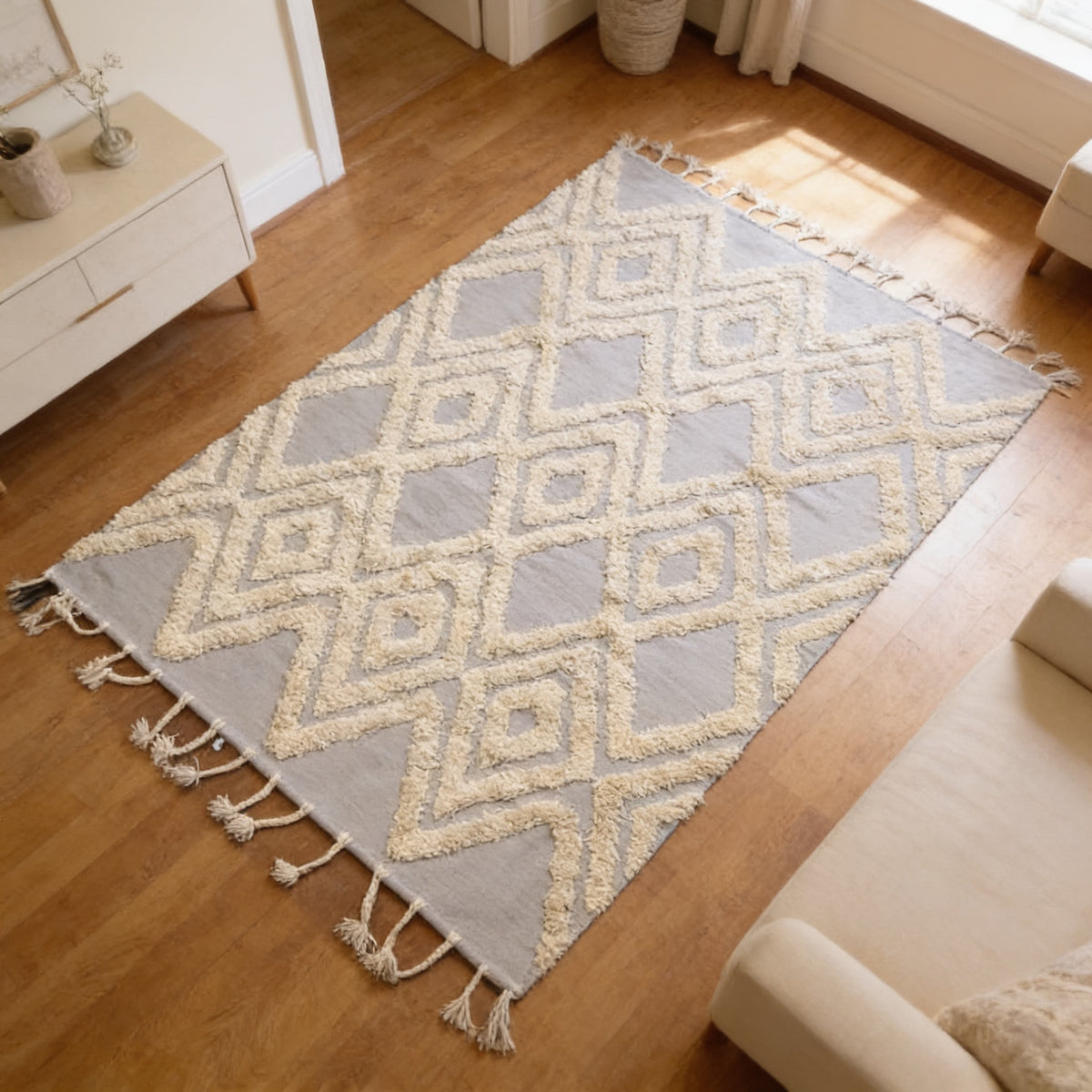 S36 handmade kilim rug — lifestyle view