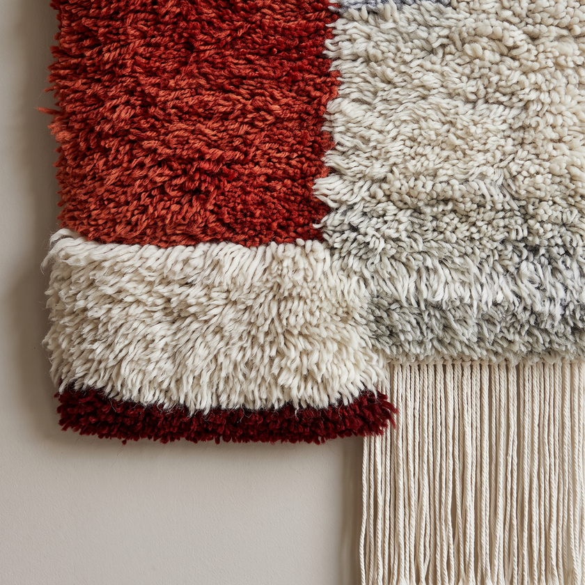 Multicolour Handmade Kilim Wall Hanging – 60 × 100 cm – S397 — woven texture close-up