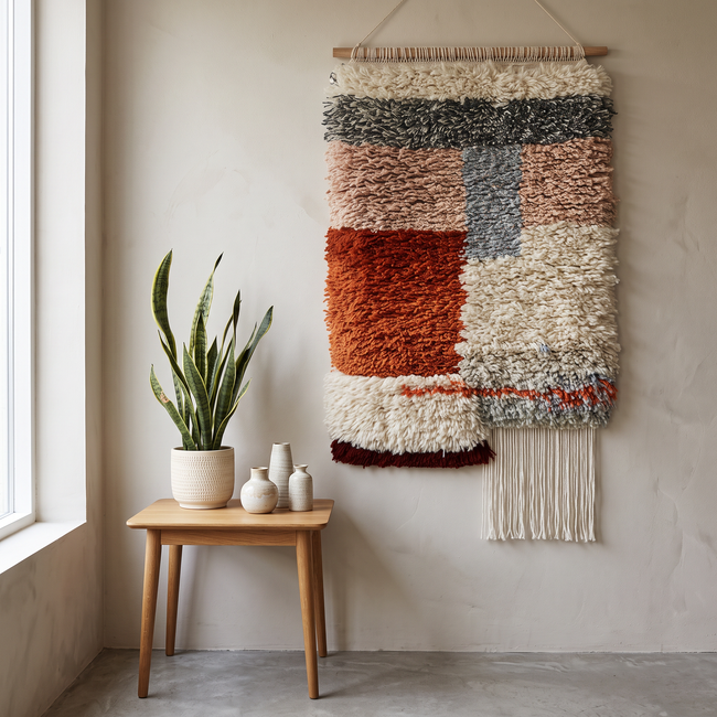 Multicolour Handmade Kilim Wall Hanging – 60 × 100 cm – S397 — lifestyle photo