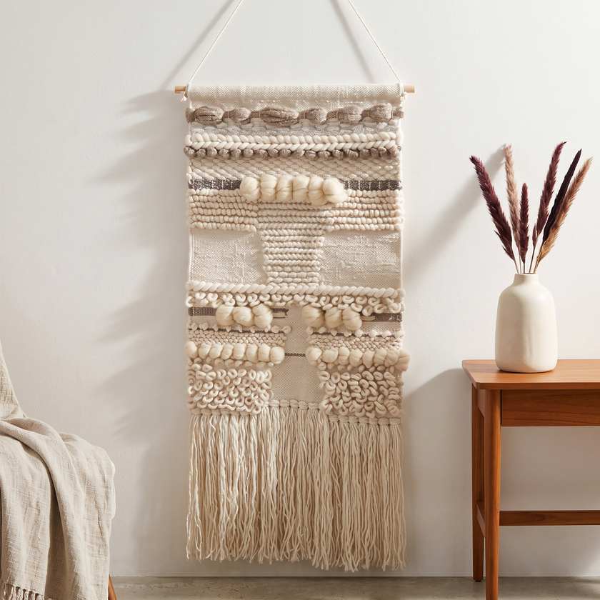 Multicolour Handmade Kilim Wall Hanging – 60 × 100 cm – S404 — lifestyle photo
