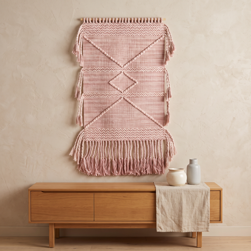 Multicolour Handmade Kilim Wall Hanging – 60 × 100 cm – S410 — lifestyle photo