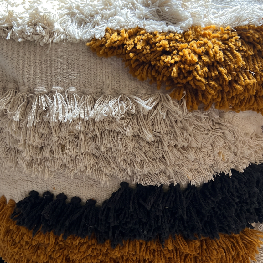 Handmade Cushion – 50 × 50 cm – S414 — woven texture close-up