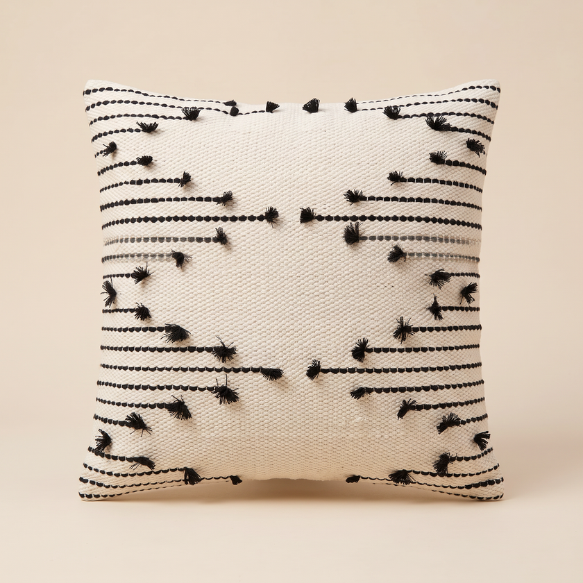 Handmade Cushion – 50 × 50 cm – S417 — light beige studio photo
