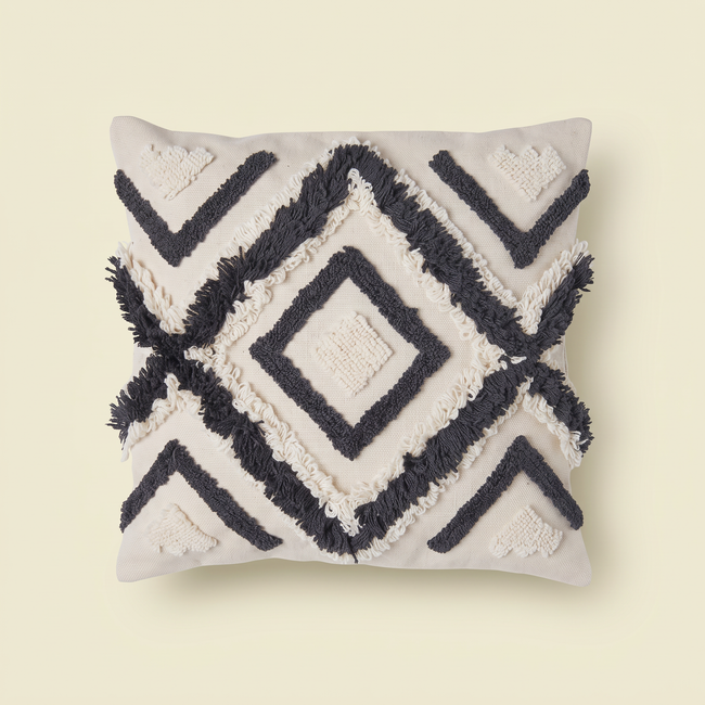 Handmade Cushion – 50 × 50 cm – S419 — light beige studio photo