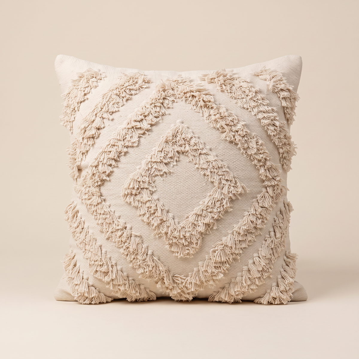 Handmade Cushion – 50 × 50 cm – S422 — light beige studio photo