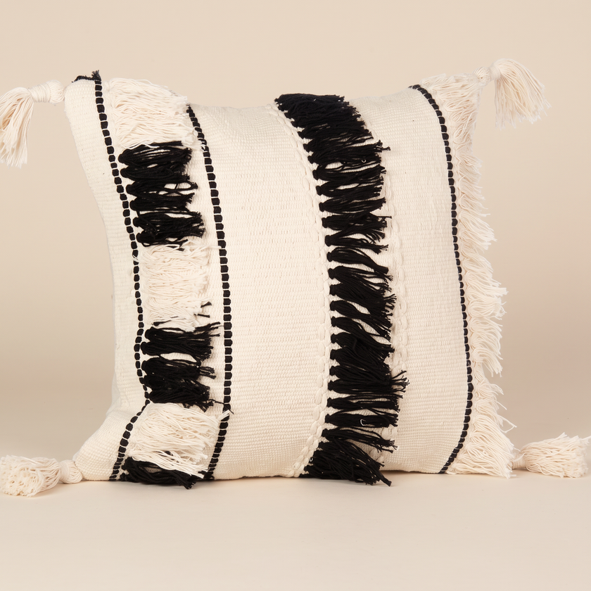 Handmade Cushion – 50 × 50 cm – S427 — light beige studio photo