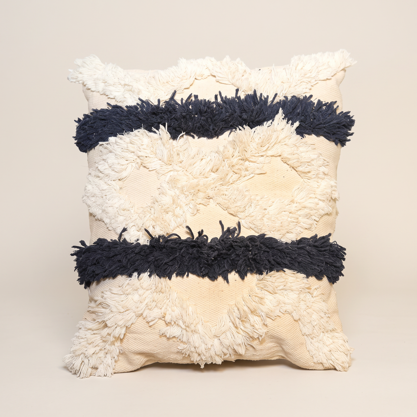 Handmade Cushion – 50 × 50 cm – S428 — light beige studio photo