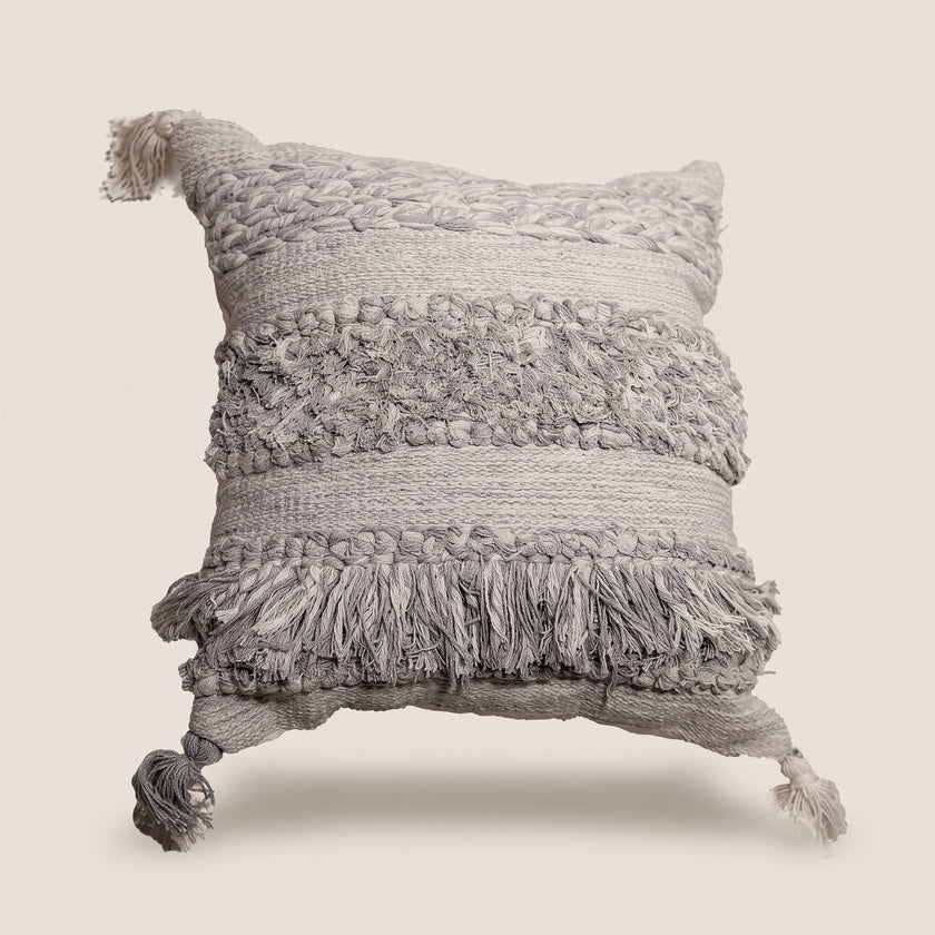 Handmade Cushion – 50 × 50 cm – S431 — light beige studio photo