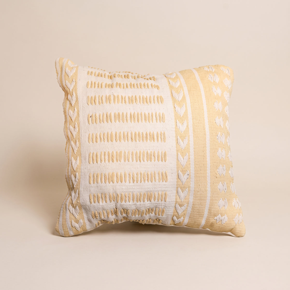 Handmade Cushion – 50 × 50 cm – S432 — light beige studio photo