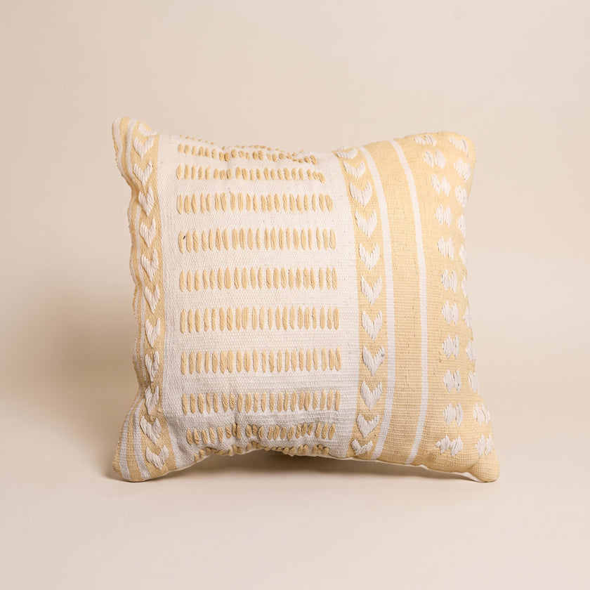 Handmade Cushion – 50 × 50 cm – S432 — light beige studio photo