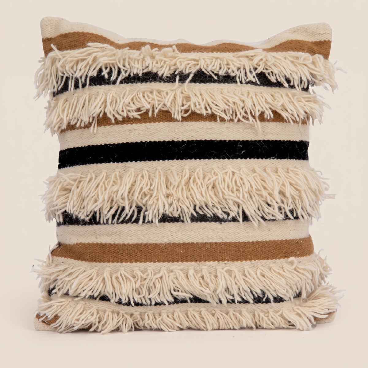 Handmade Cushion – 50 × 50 cm – S435 — light beige studio photo