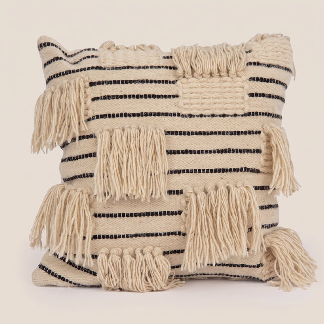 Handmade Cushion – 50 × 50 cm – S436 — light beige studio photo