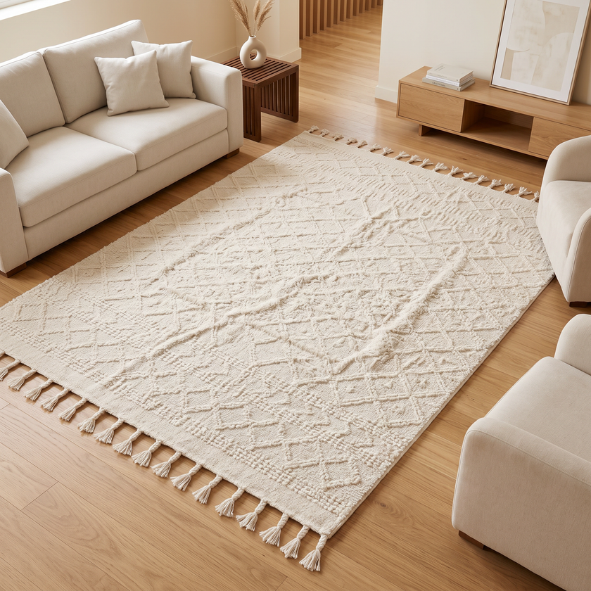 S44 handmade kilim rug — lifestyle view