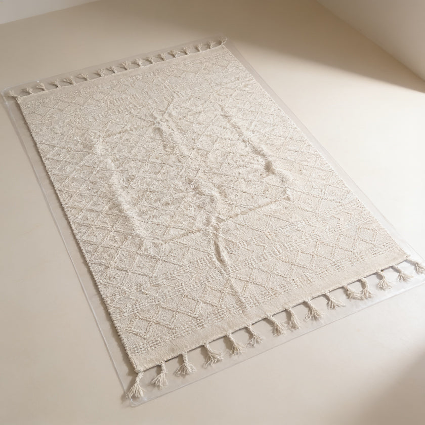 S44 handmade kilim rug — studio view