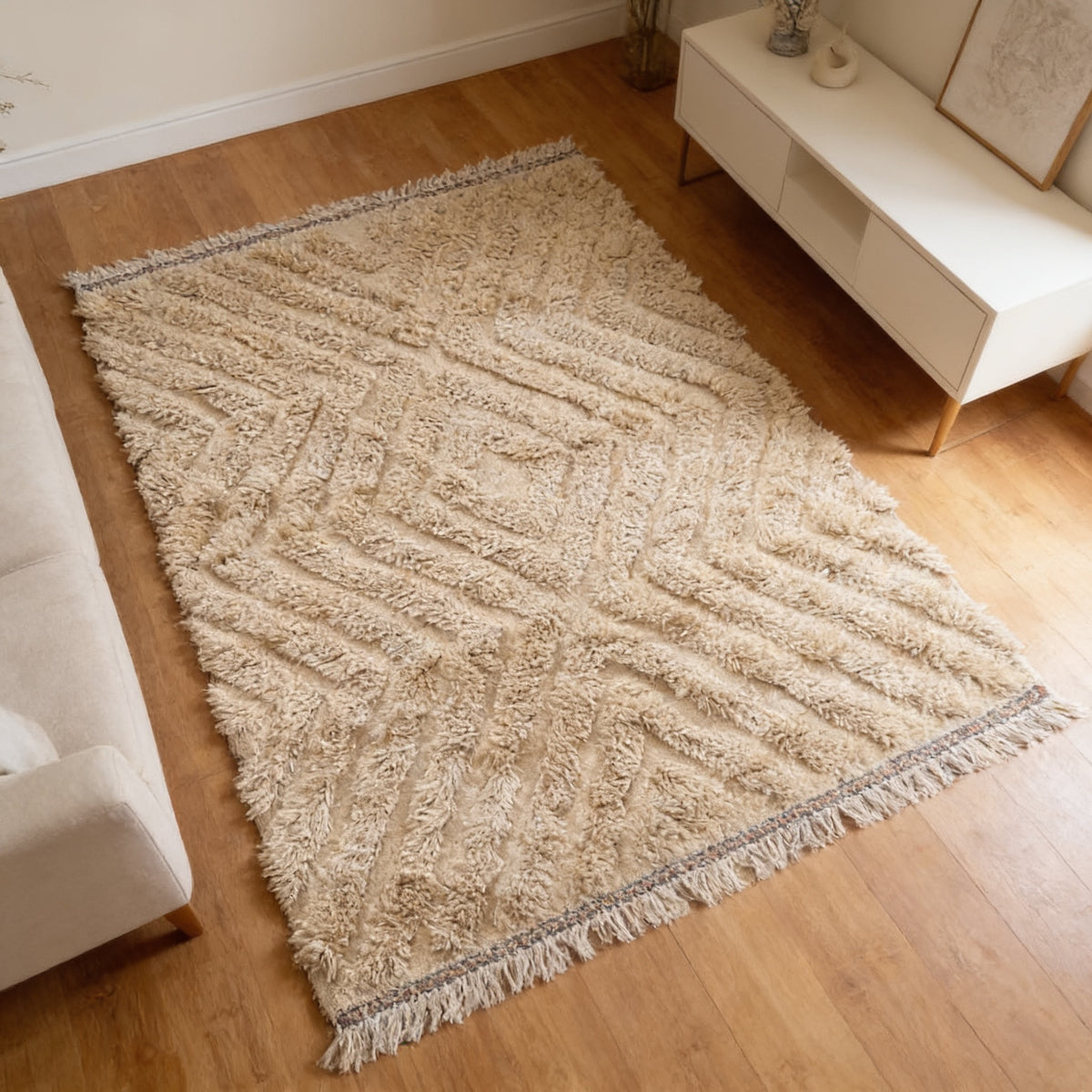 S45 handmade kilim rug — lifestyle view