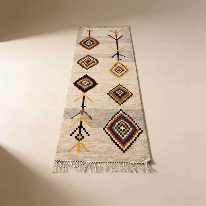 S54 handmade kilim rug — studio view