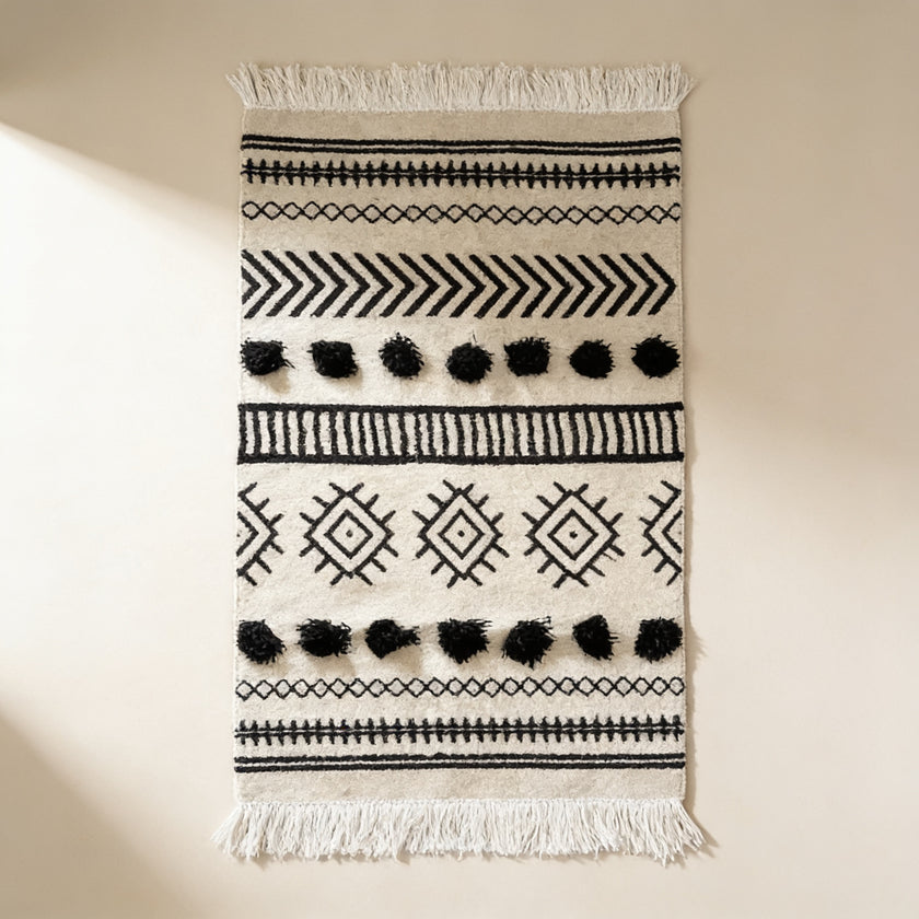 S55 handmade kilim rug — studio view