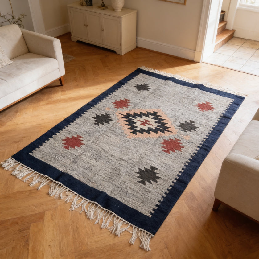 S59 handmade kilim rug — lifestyle view
