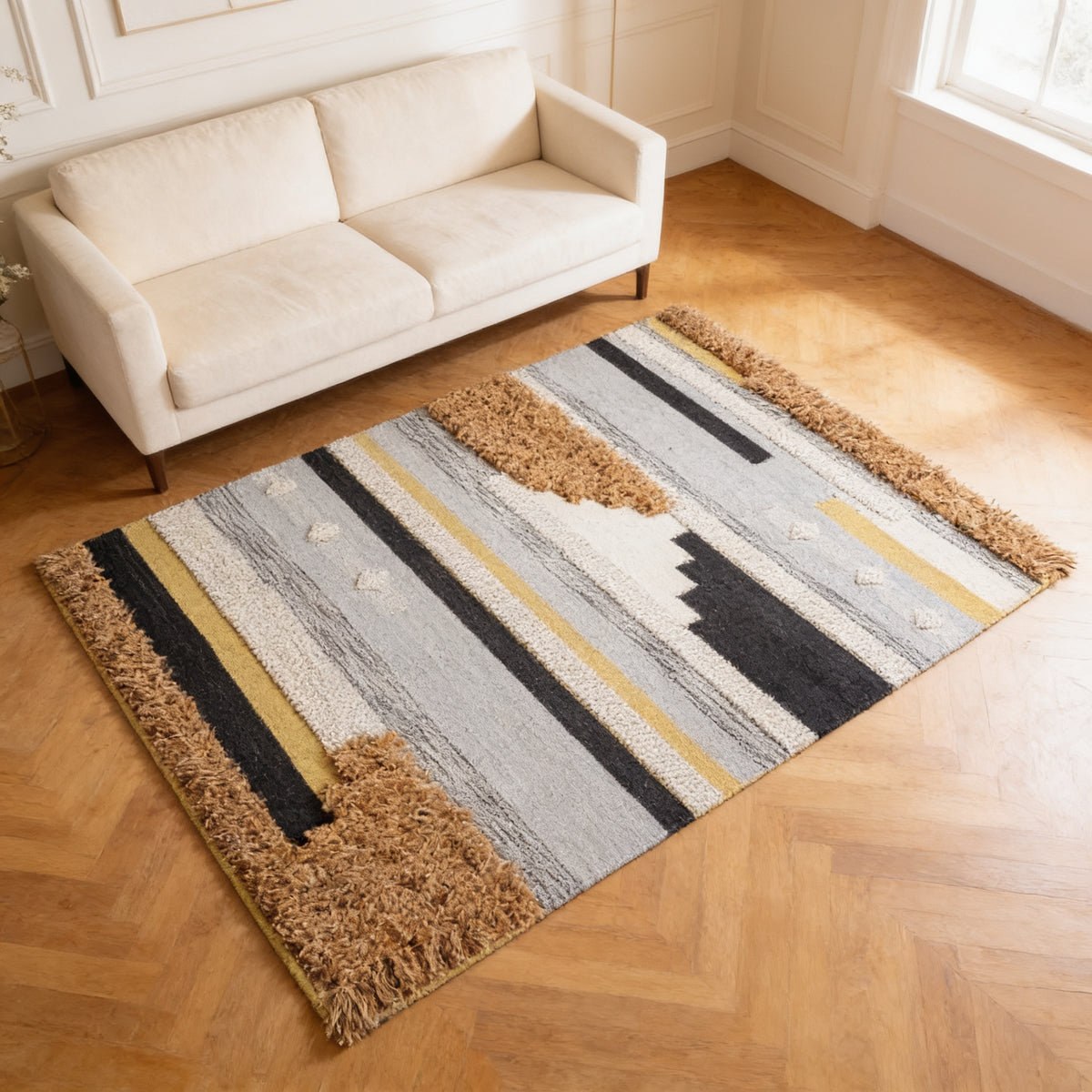 S63 handmade kilim rug — lifestyle view