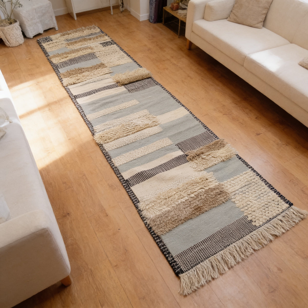 S66 handmade kilim rug — lifestyle view